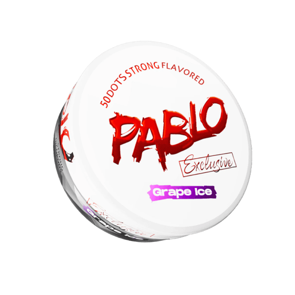 Premium PABLO-Exclusive-Grape-Ice functional energy pouch by ZestPulse, designed for instant focus and clarity, isolated on a clean background.