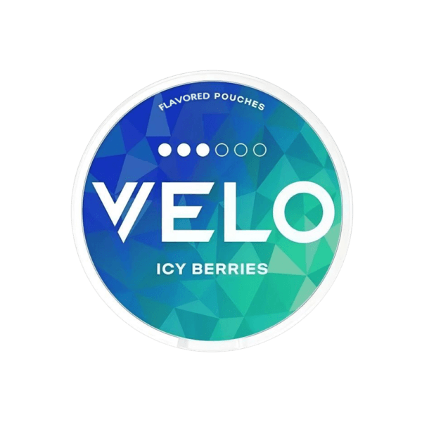Premium VELO-Icy-Berries functional energy pouch by ZestPulse, designed for instant focus and clarity, isolated on a clean background.