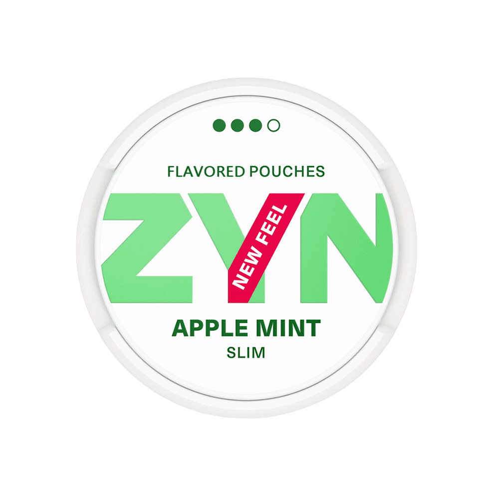 Premium ZYN-Apple-Mint functional energy pouch by ZestPulse, designed for instant focus and clarity, isolated on a clean background.