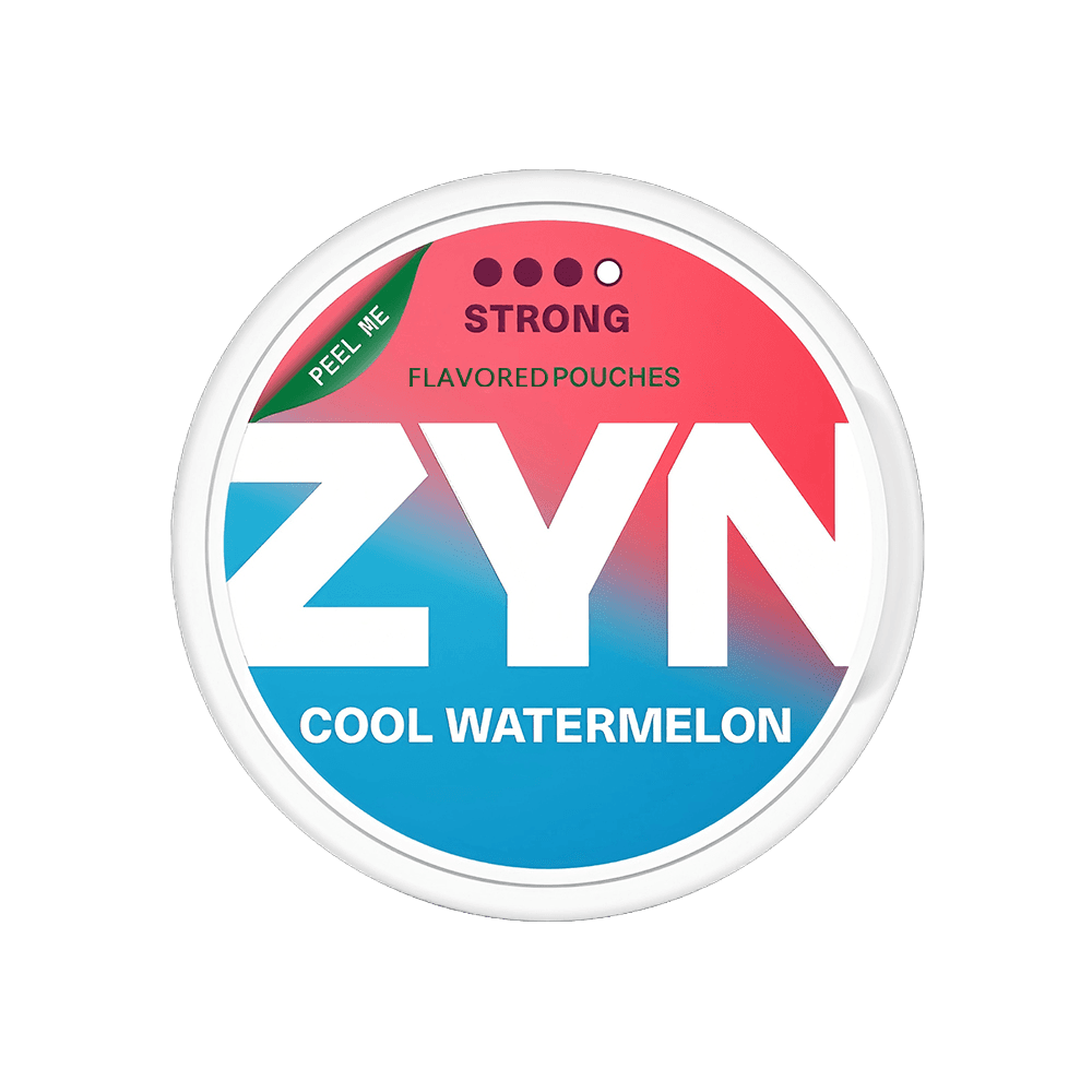 Premium ZYN-Cool-Watermelon functional energy pouch by ZestPulse, designed for instant focus and clarity, isolated on a clean background.