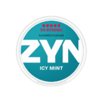 Premium ZYN-Icy-Mint functional energy pouch by ZestPulse, designed for instant focus and clarity, isolated on a clean background.